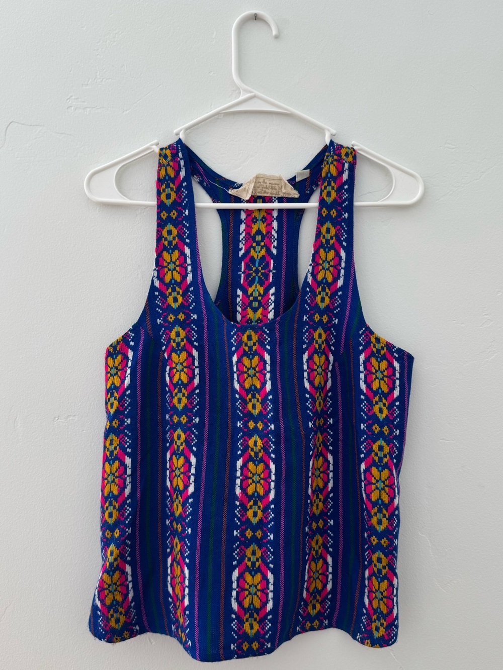 Jen’s Pirate Booty for Free People Blue Striped Floral Racerback Tank